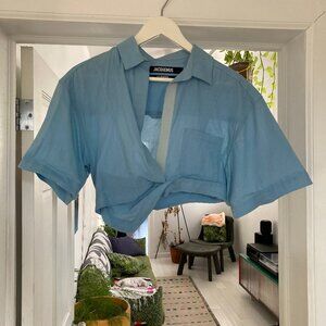 Jacquemus crop top in light blue